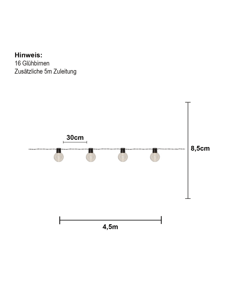 STAR Trading LED Outdoor-Lichterkette ,Partaj', Netzbetrieb, 16 LEDs, klar, warmwei günstig kaufen onesize