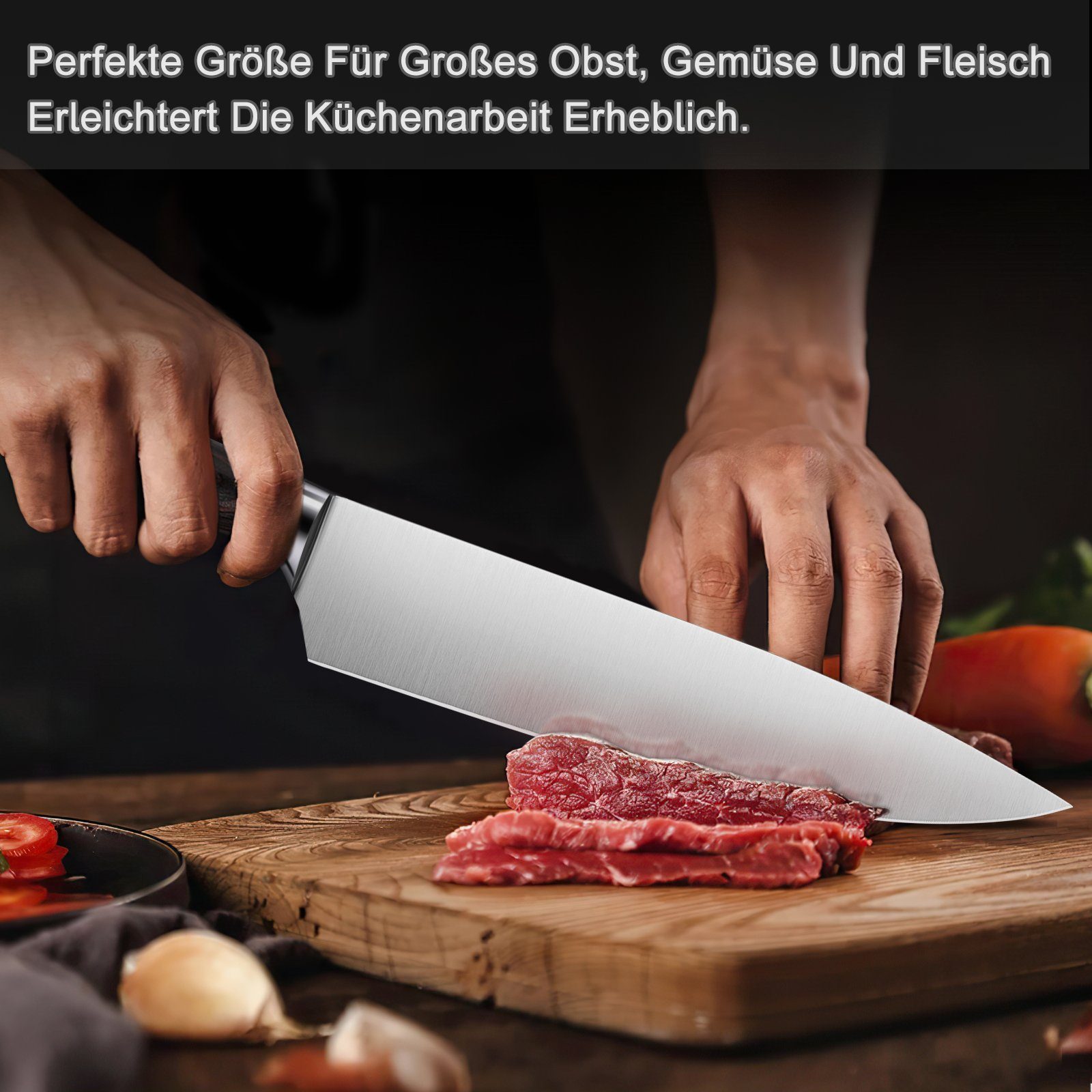 MDHAND Kochmesser 20cm Kochmesser Küchenmesser Fleischmesser, Mit Geschenkbox