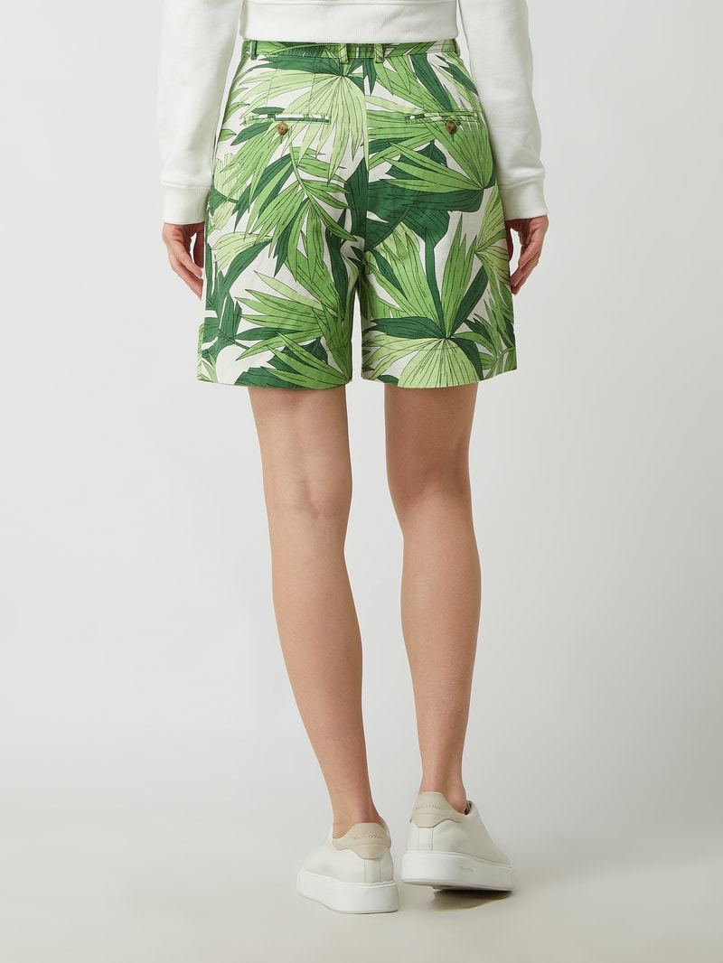 Shorts mit Paperbag-Bund in grün