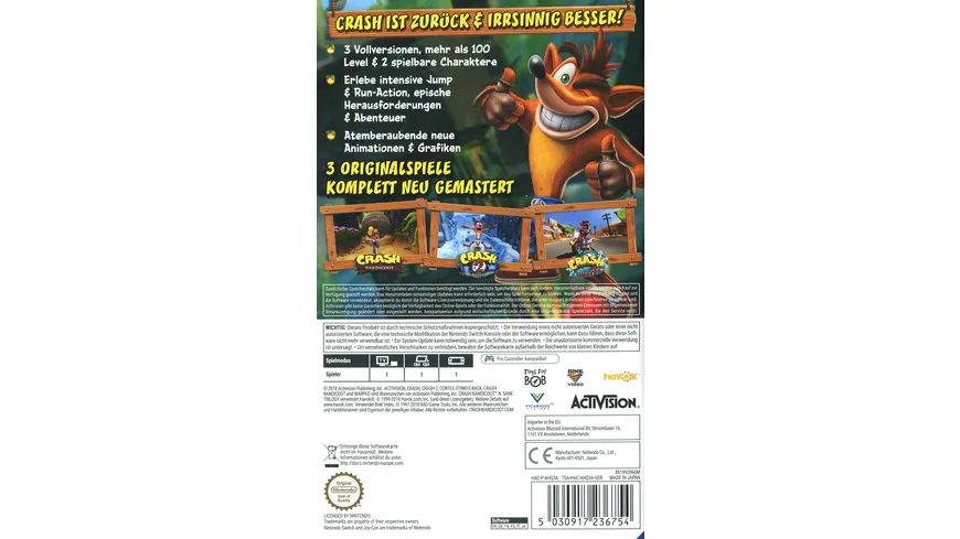 Crash Bandicoot - N.Sane Trilogy (inkl. 2 Bonuslevel)