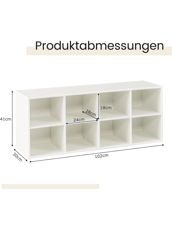 COSTWAY Schuhbank Bücherregal bis zu 230kg in Weiß günstig kaufen onesize