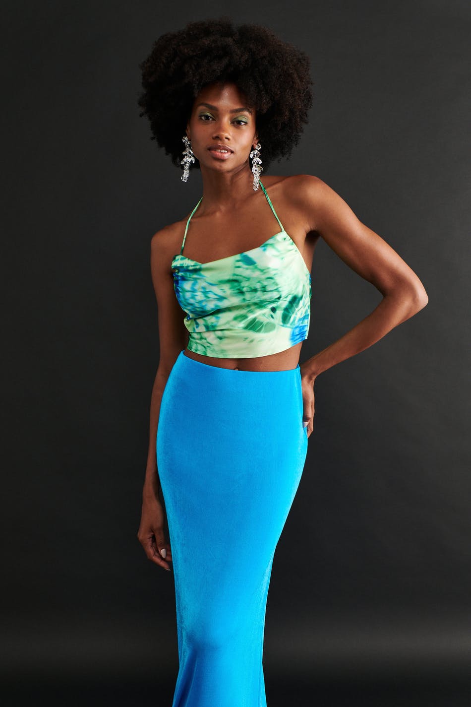 Cowlneck tie back top