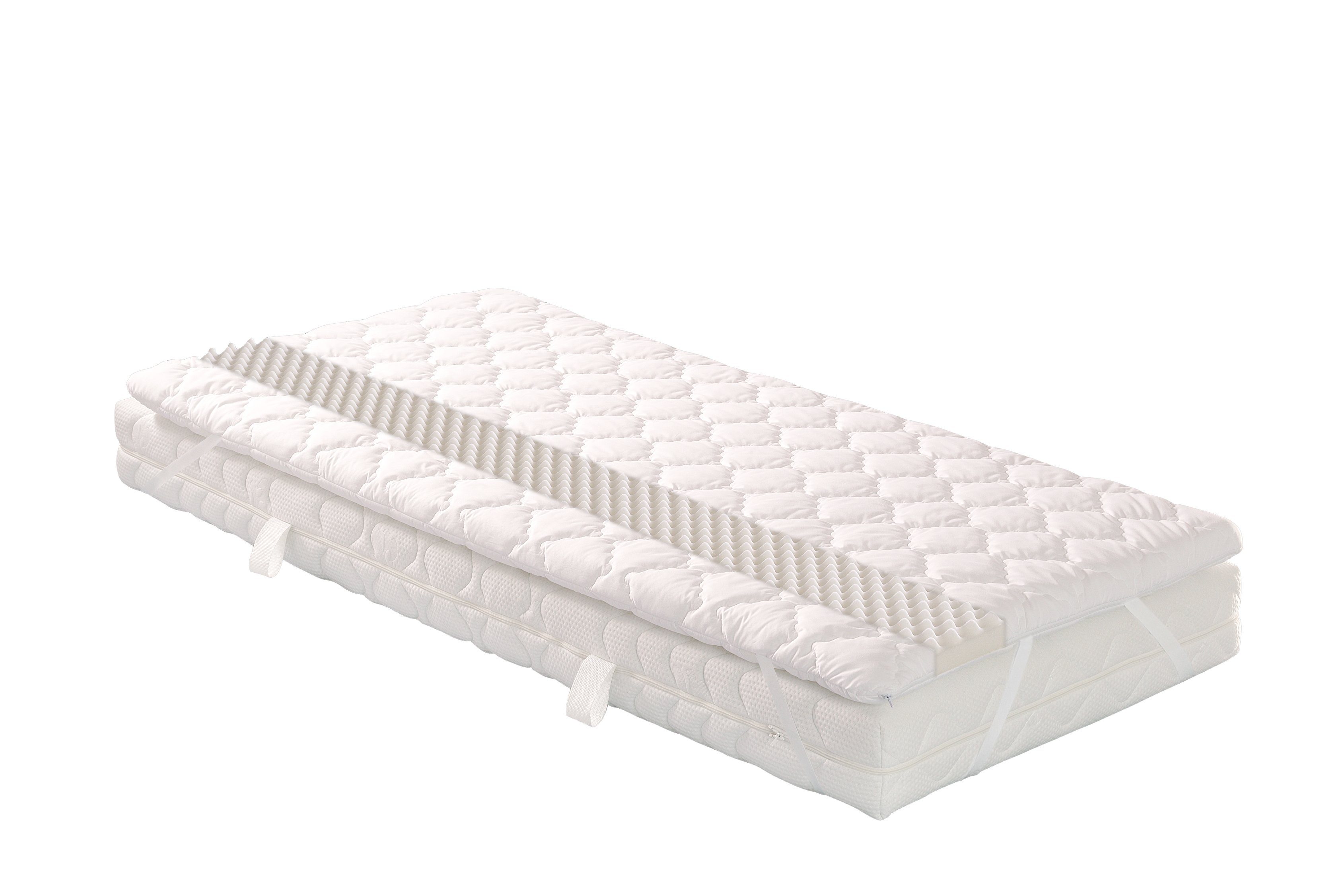 Topper Senso mit angenehmer Noppenstruktur und Eckgummis zur Befestigung, Badenia Trendline, 7 cm hoch, Komfortschaum, Matratzenauflage 80 x 200 cm