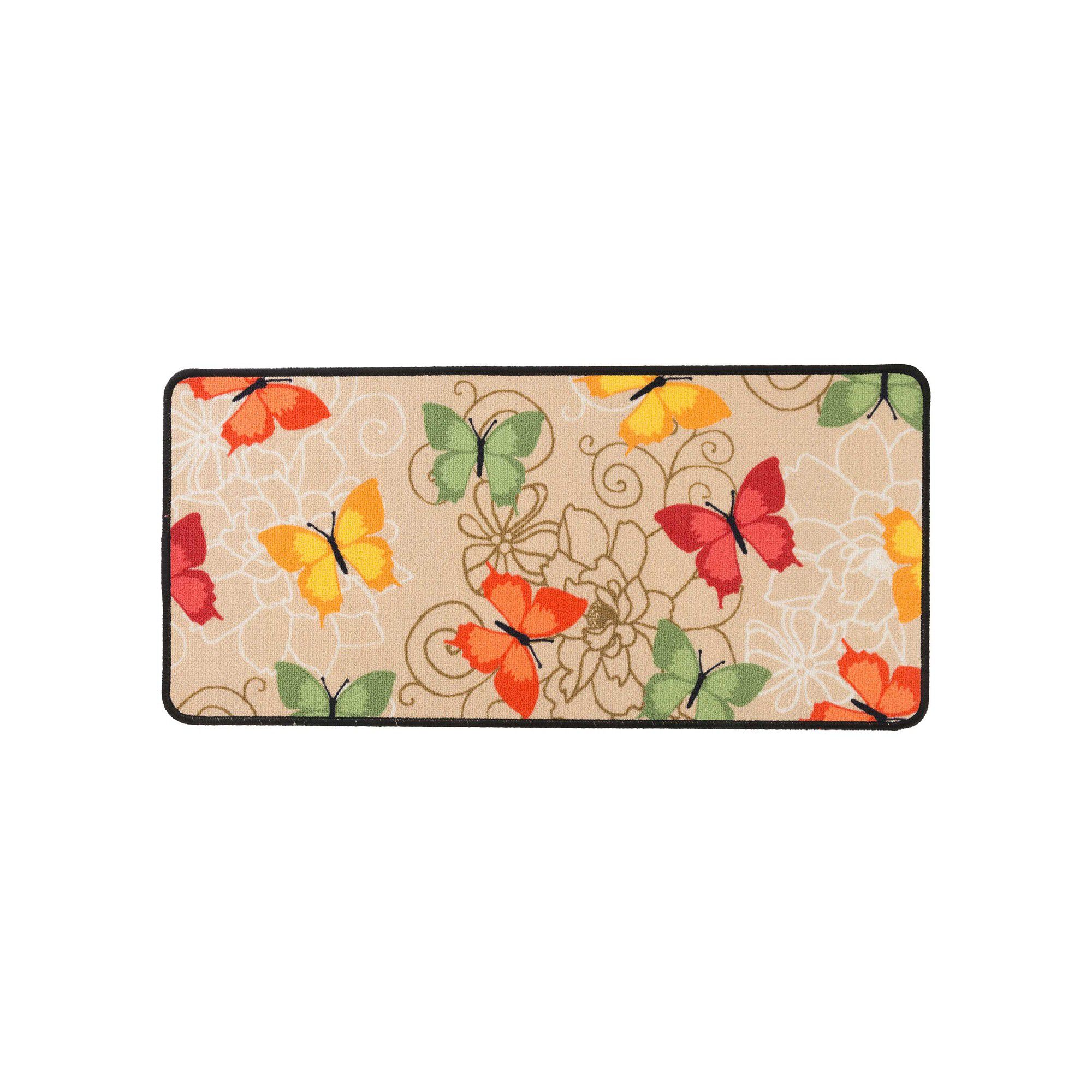 Tapis cuisine imprimé papillons