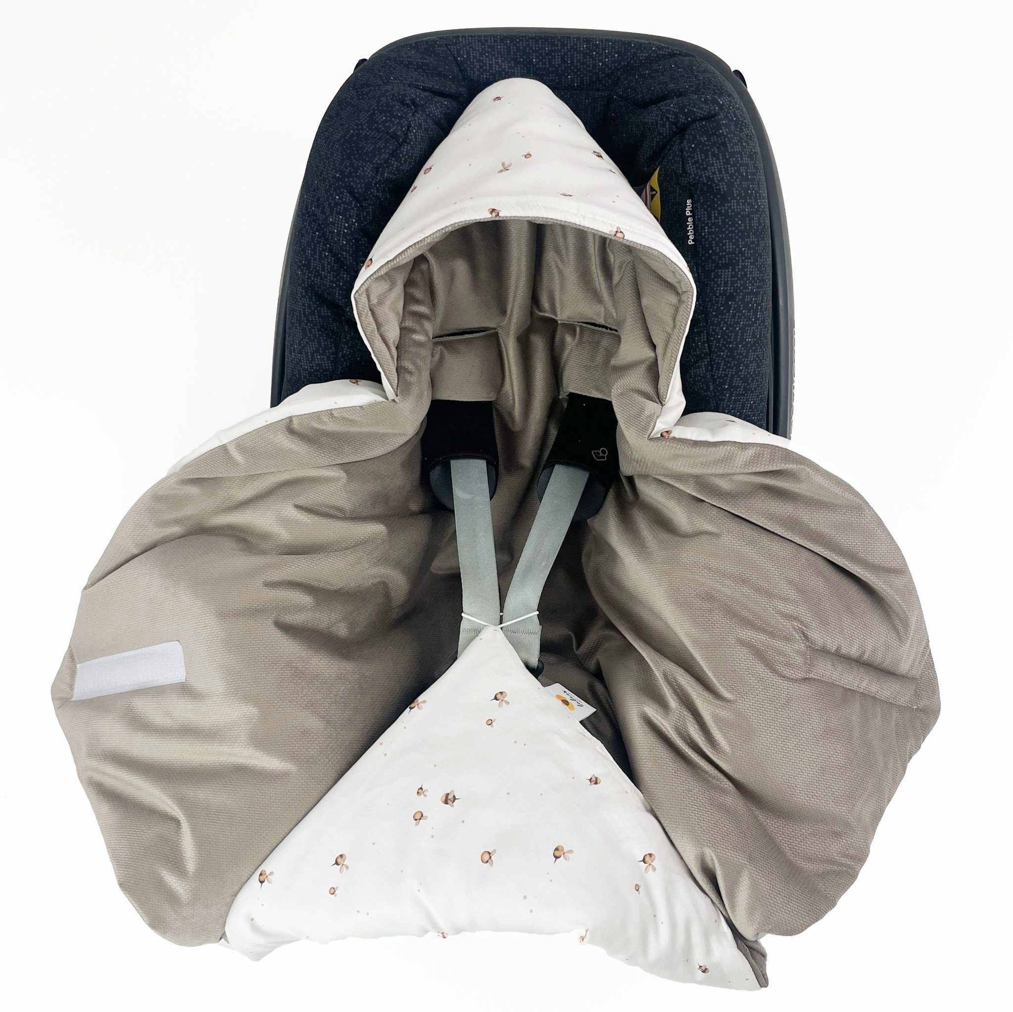 Einschlagdecke Babyschale Autositz mit Klettverschluss, 0-6 0-12 Monaten, Wattiert, BABEES