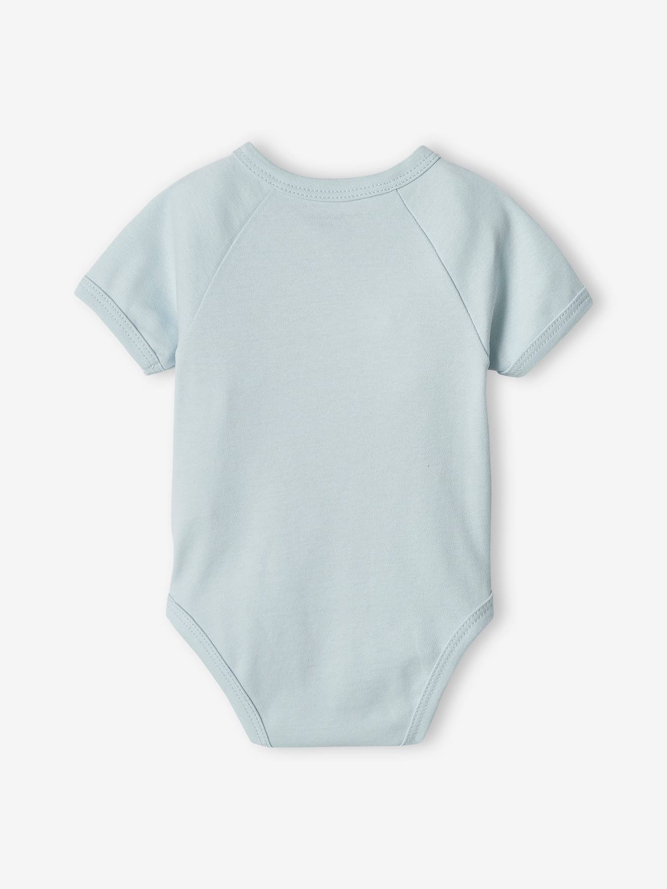 Lot de 5 bodies naissance bébé ouverture devant bleu ciel