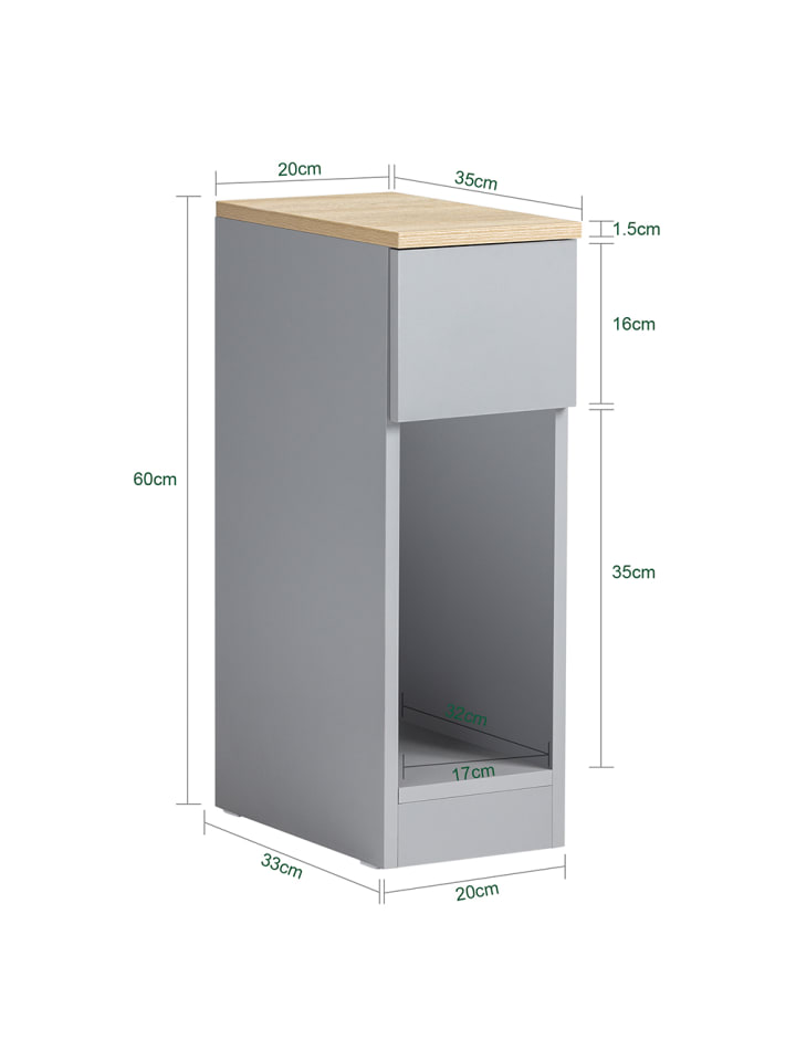 SoBuy Nachttisch in Hellgrau - (B)20 x (H)60 x (T)35cm günstig kaufen onesize