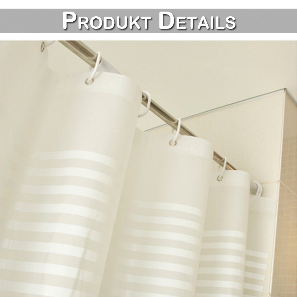 Sunicol Duschvorhang 3D, Wasserwürfel, Transparent, Wasserdicht,EVA,mit Haken, Badezimmer Breite 180 cm (1-tlg), Höhe 180/200cm