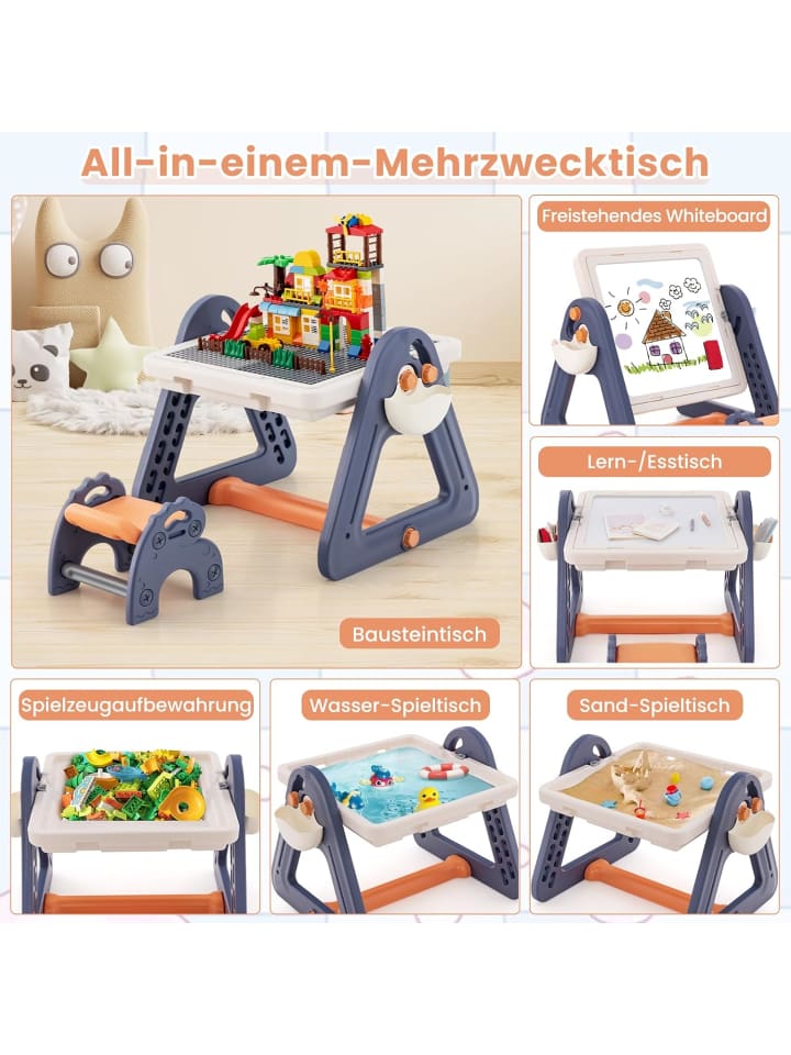 COSTWAY 6 in 1 Spieltisch mit Stuhl ab 3 Jahren in Bunt günstig kaufen onesize