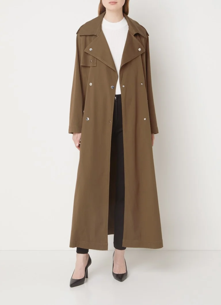Gabardina cruzada HUGO BOSS Colilong en mezcla de lyocell con cinturón.