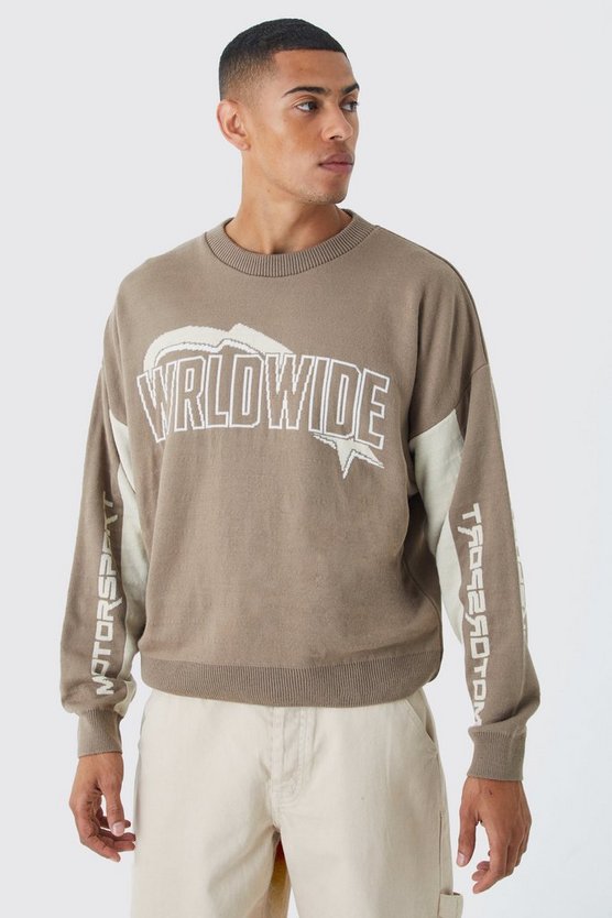Kastiger Moto-Strickpullover