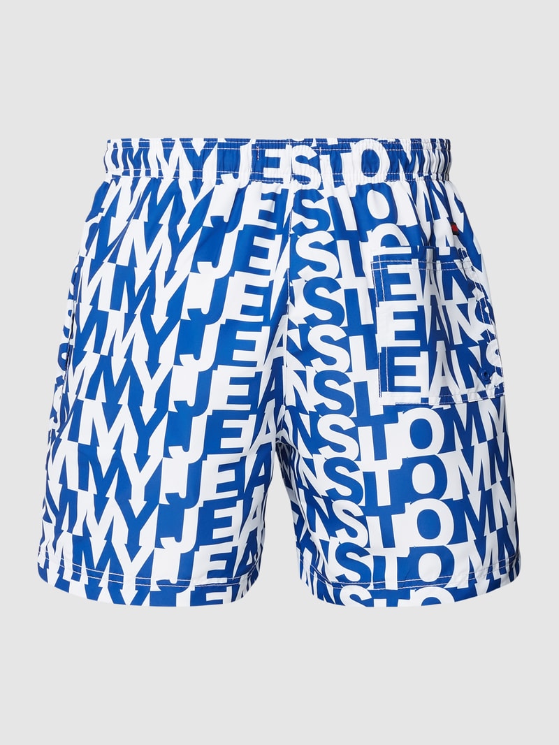 Badehose mit Logo-Muster Modell 'Logomania' in hellblau