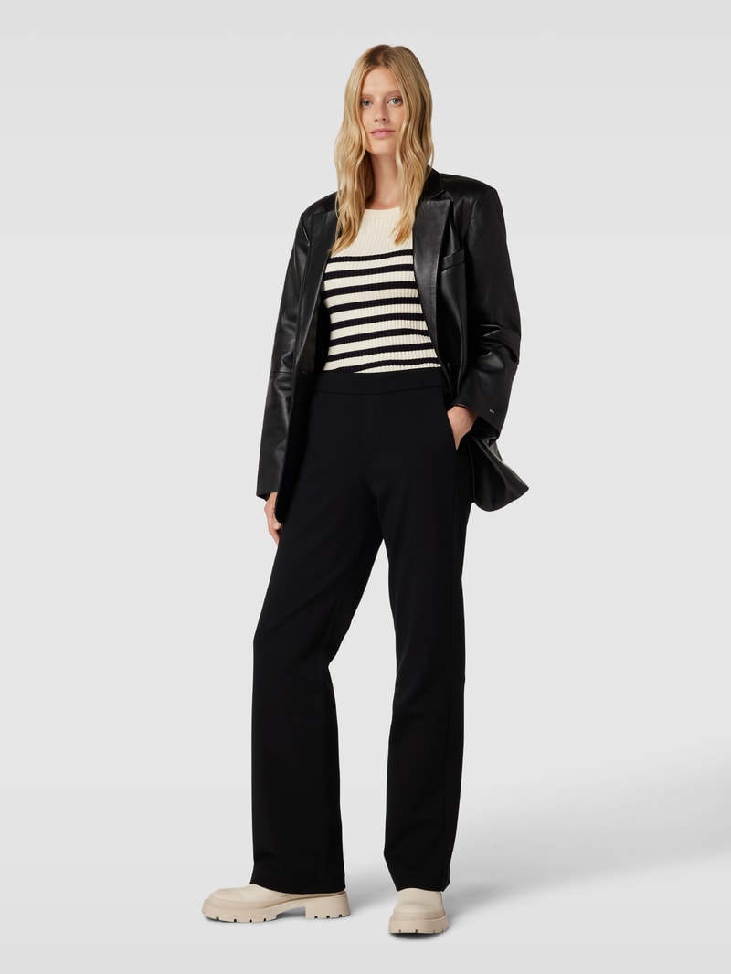 Stoffhose mit Allover-Muster Modell 'Chiara' in schwarz