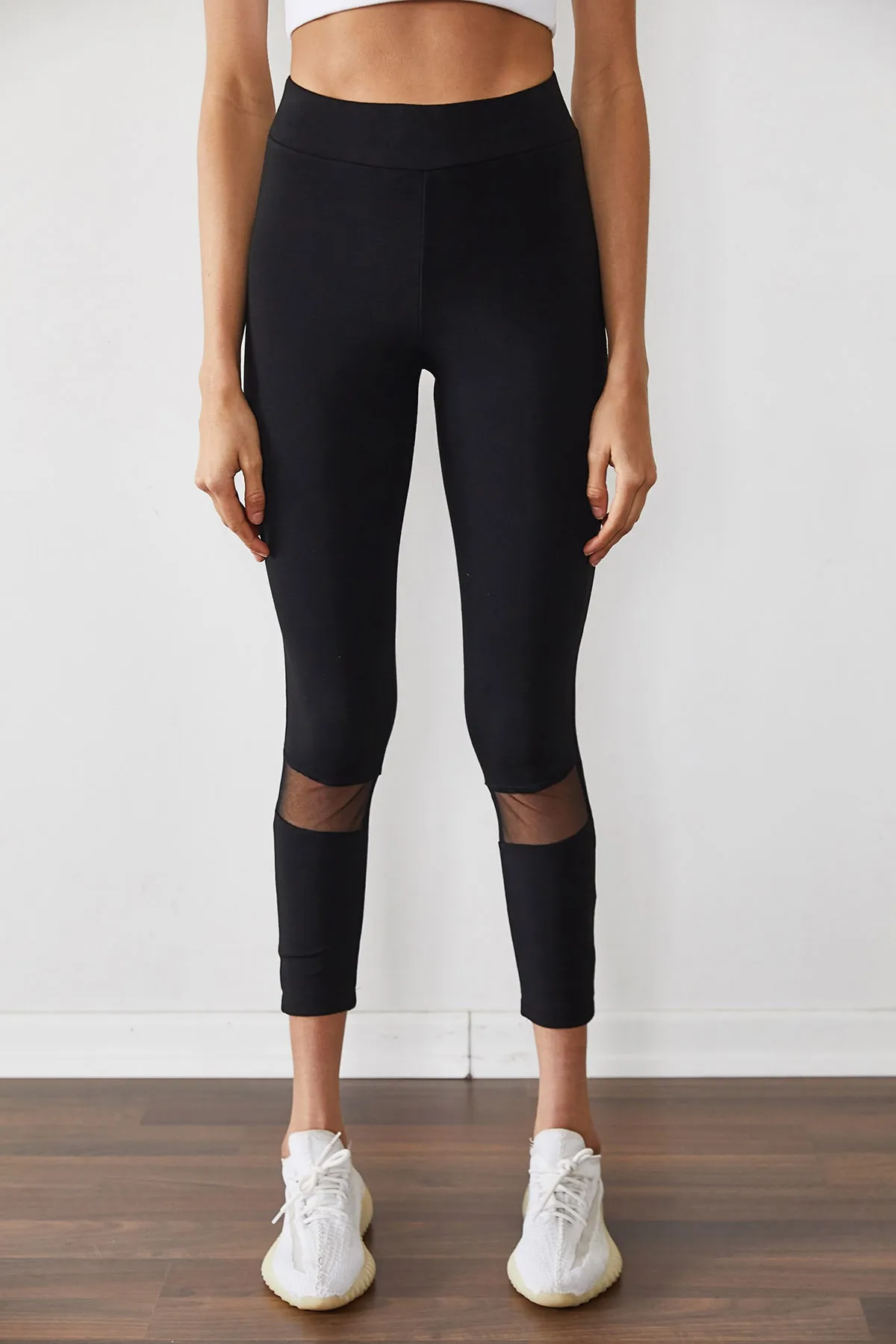 XHAN  Damen-Leggings aus schwarzem Tüll mit hoher Taille, 1KZK5-11399-02
