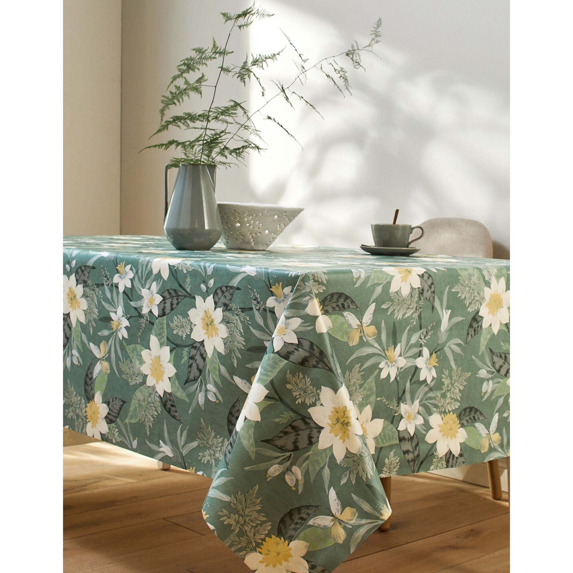 Nappe toile cirée imprimé Hellébore