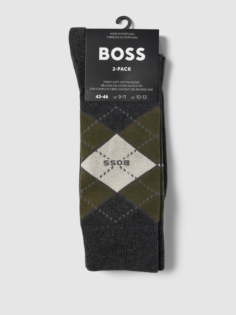 Socken mit Label-Detail im 2er-Pack in anthrazit