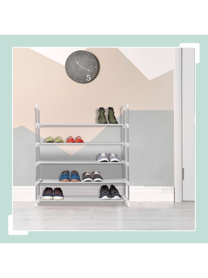 relaxdays Schuhregal in Weiß - (B)87 x (H)90,5 x (T)29,5 cm günstig kaufen onesize