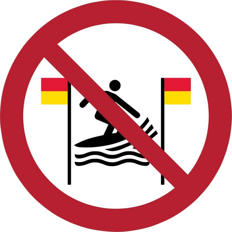 Djois Warnschild Surfen zwischen rot-gelber Flagge verboten Klebstoff, einschraubbar PP (Polypropylen) 10 (B) x 0,14 (H) cm 3 Stück