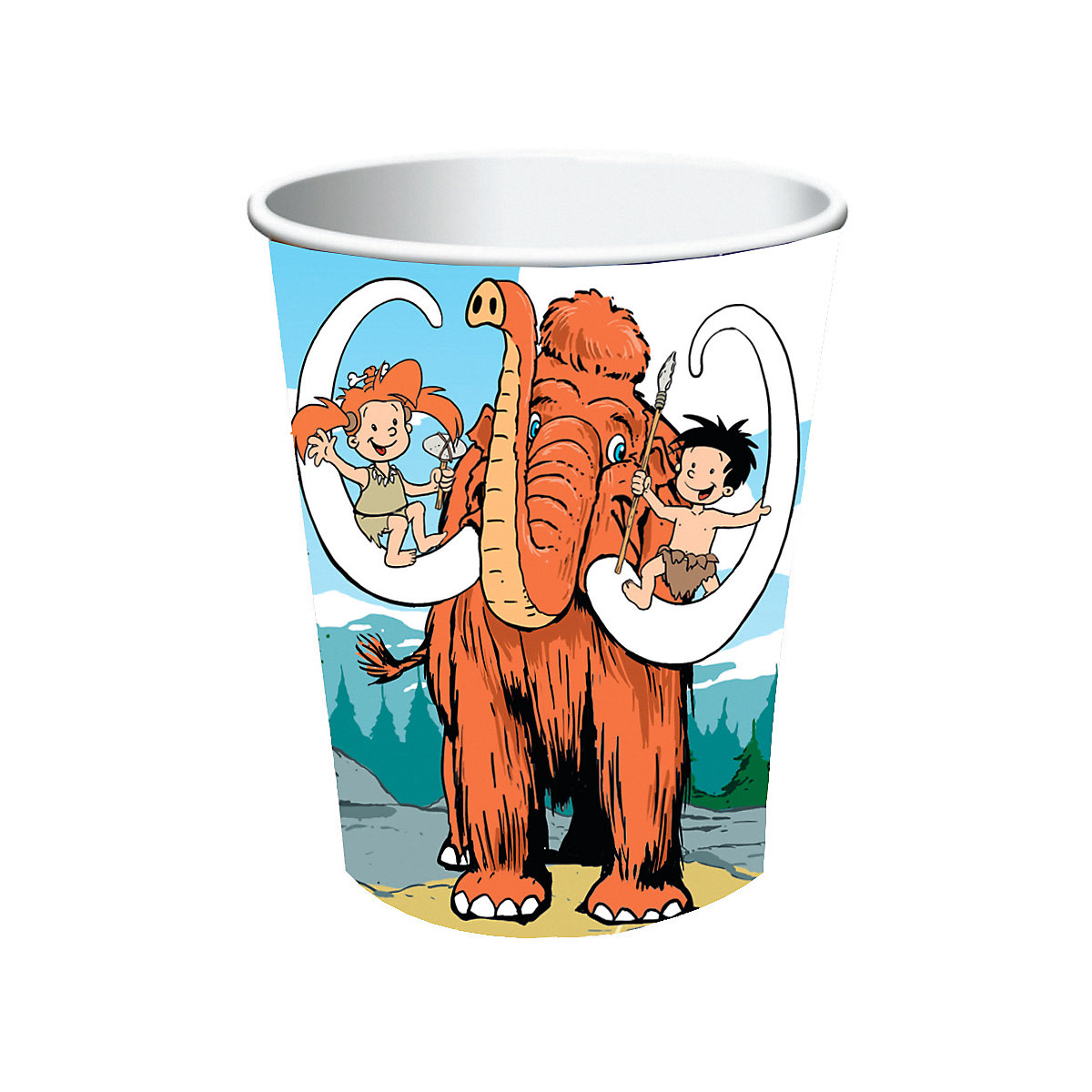 Papp-Partybecher/Trinkbecher Steinzeit, 256 ml, 8 Stück