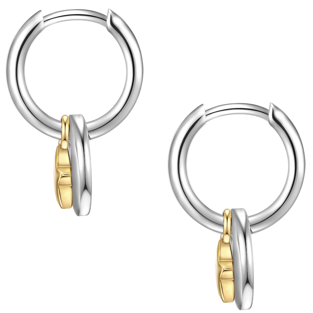 Glanzstücke München Créoles en argent Cercle/étoile Argent sterling en Argent Boucles d'oreilles