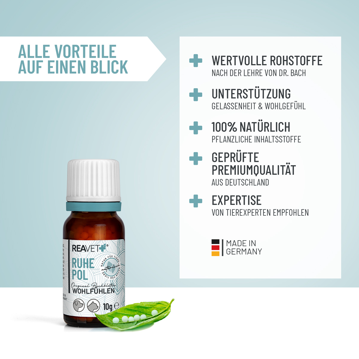 REAVET Ergänzungsfutter & Aufzucht REAVET Bachblüten Globuli - Ruhepol 10g