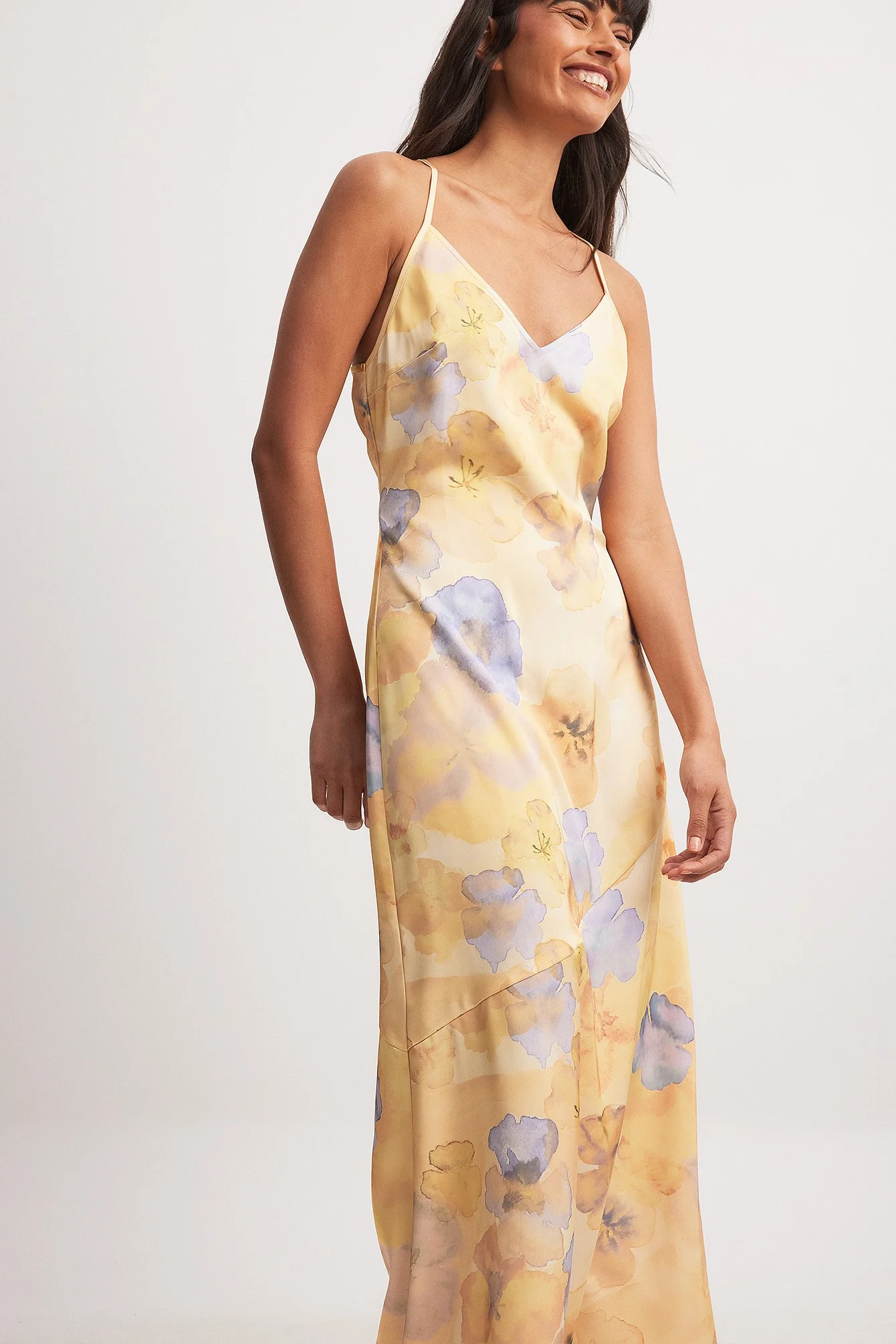 V-Neck Satin Slip Dress