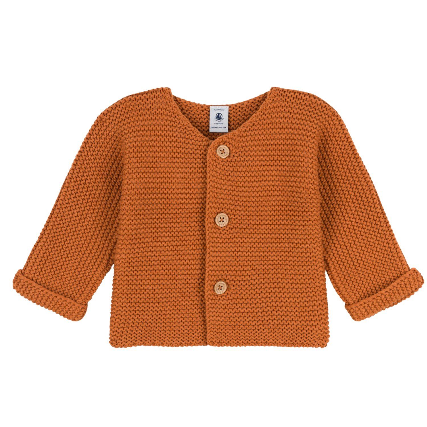 Petit Bateau Strickjacke Petit Bateau Baby Strickjacke cardigan braun Krausstrick