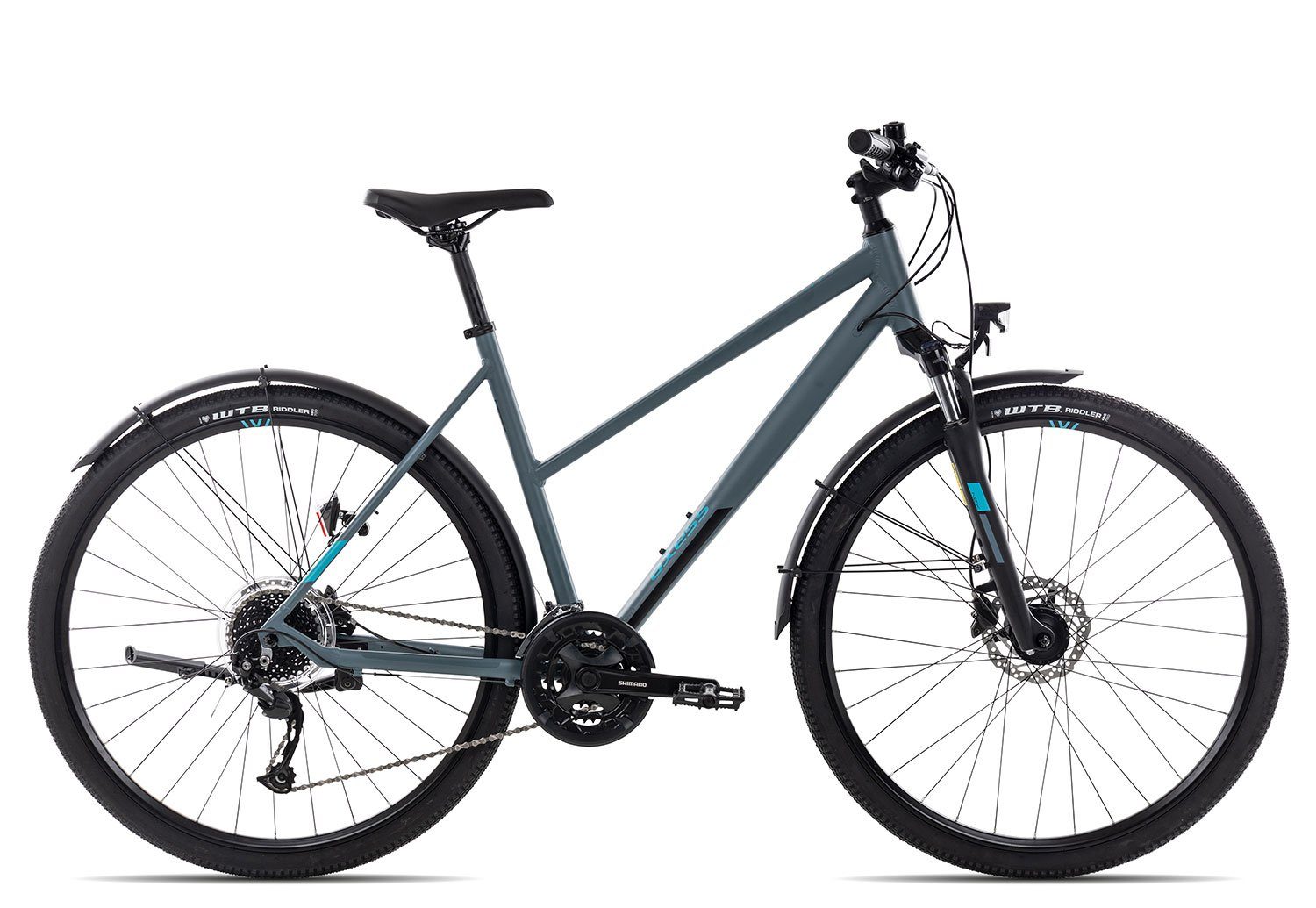 Axess Crossrad VERIS STREET Trapez 2022, 27 Gang Shimano Alivio RD-M3100-9 Schaltwerk, Kettenschaltung, Crossbike schwarz/grau