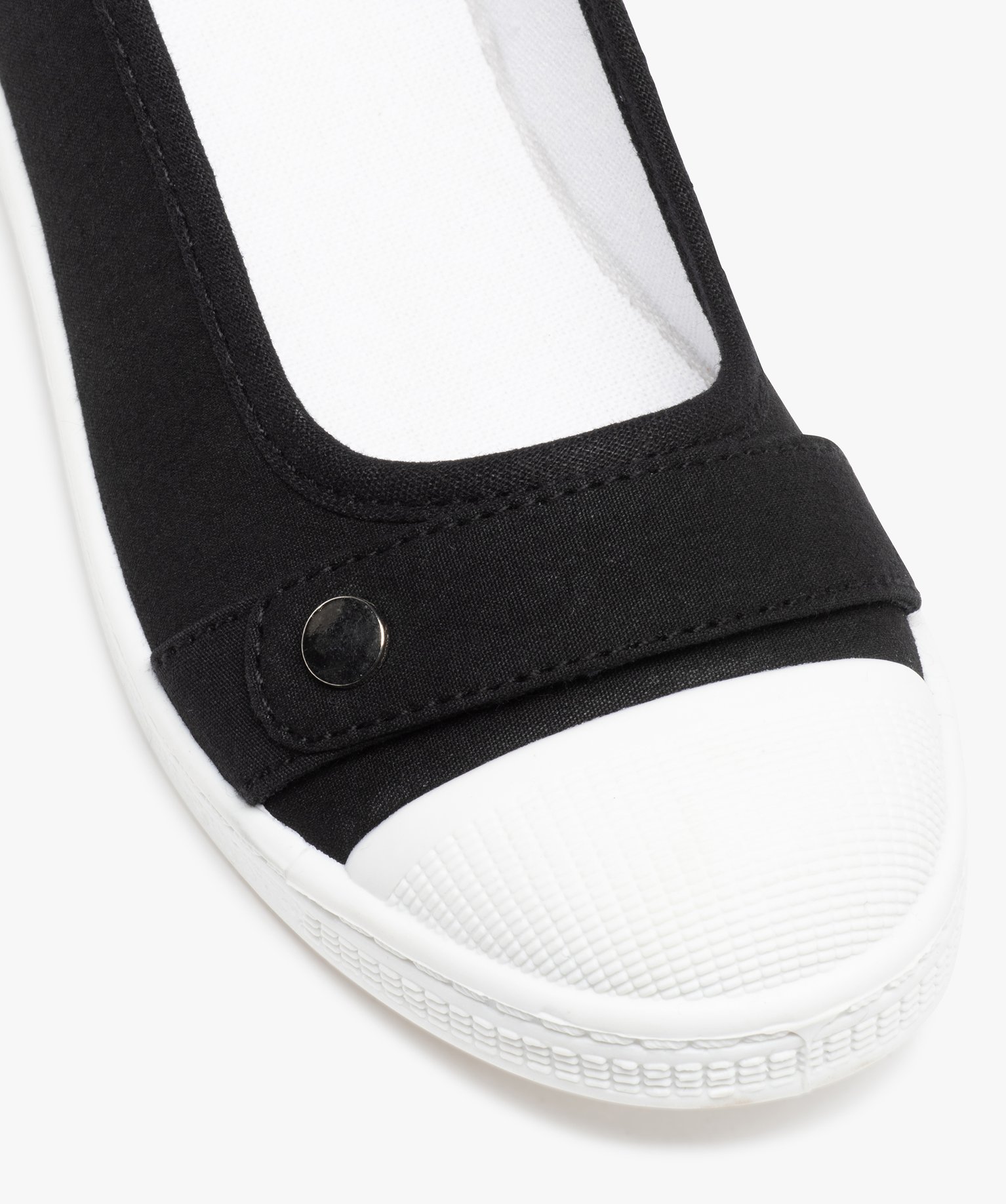 Ballerines fille en toile avec bout renforcé noir | GEMO