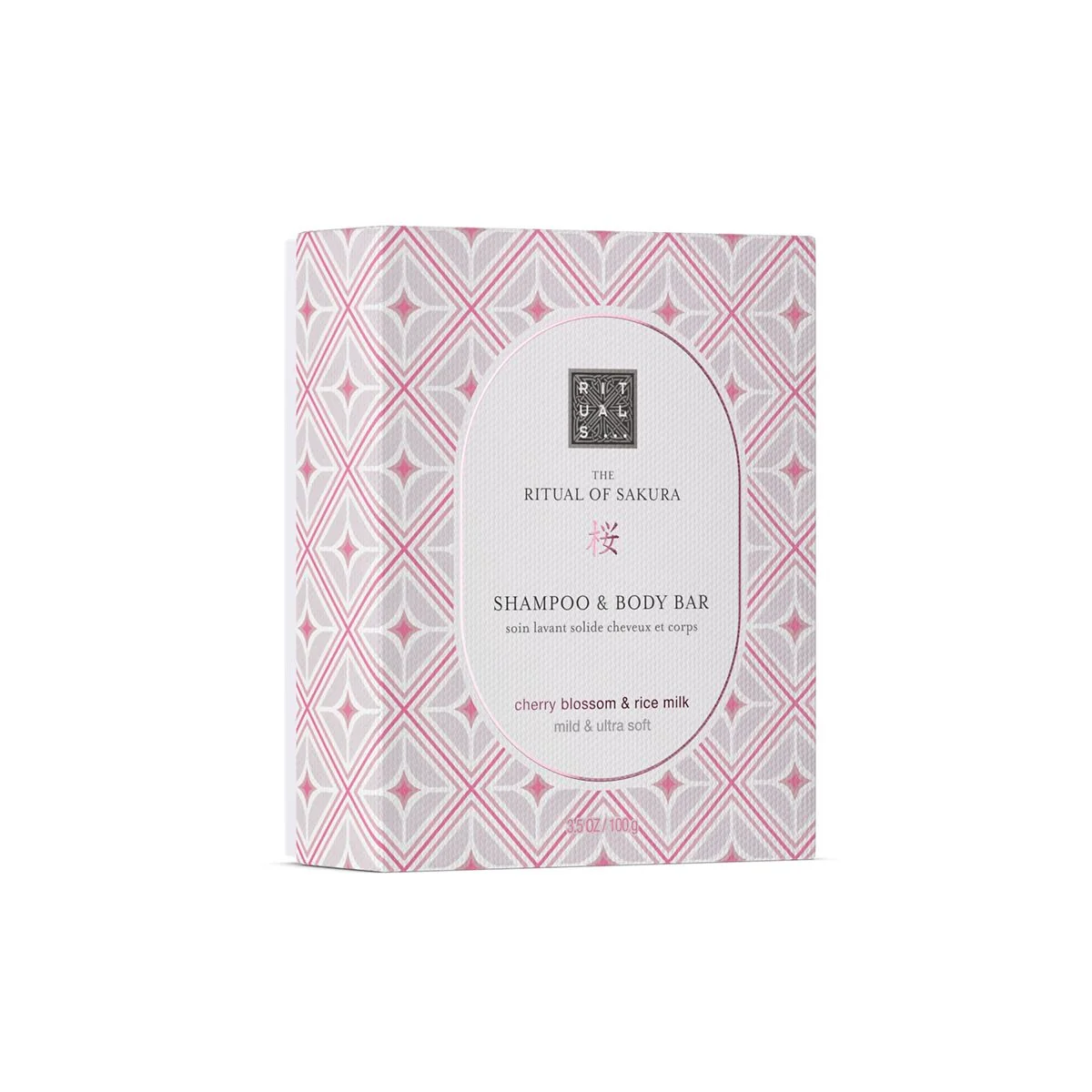 Jabón sólido limpiador para cuerpo y cabello The Ritual of Sakura