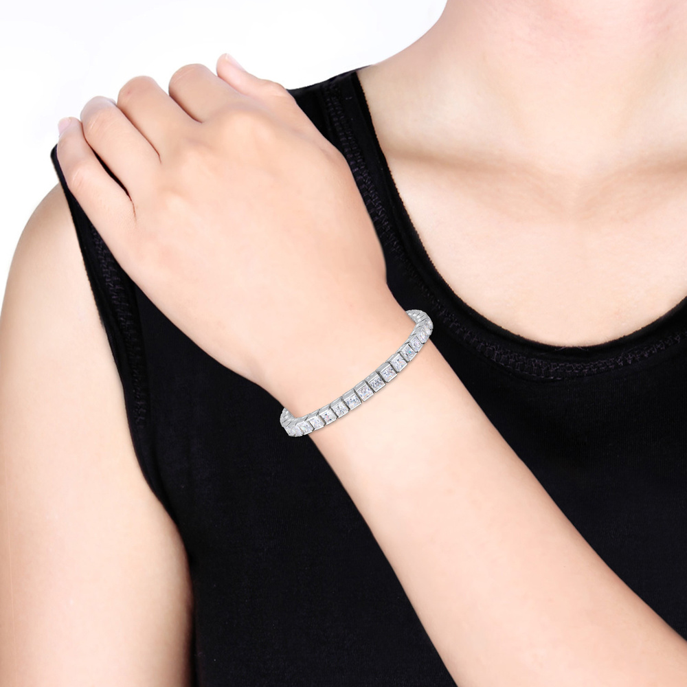 Elli PREMIUM Elli PREMIUM Bracelet Classique Zircone Bracelet Femme  (925/1000) Argent Bracelet