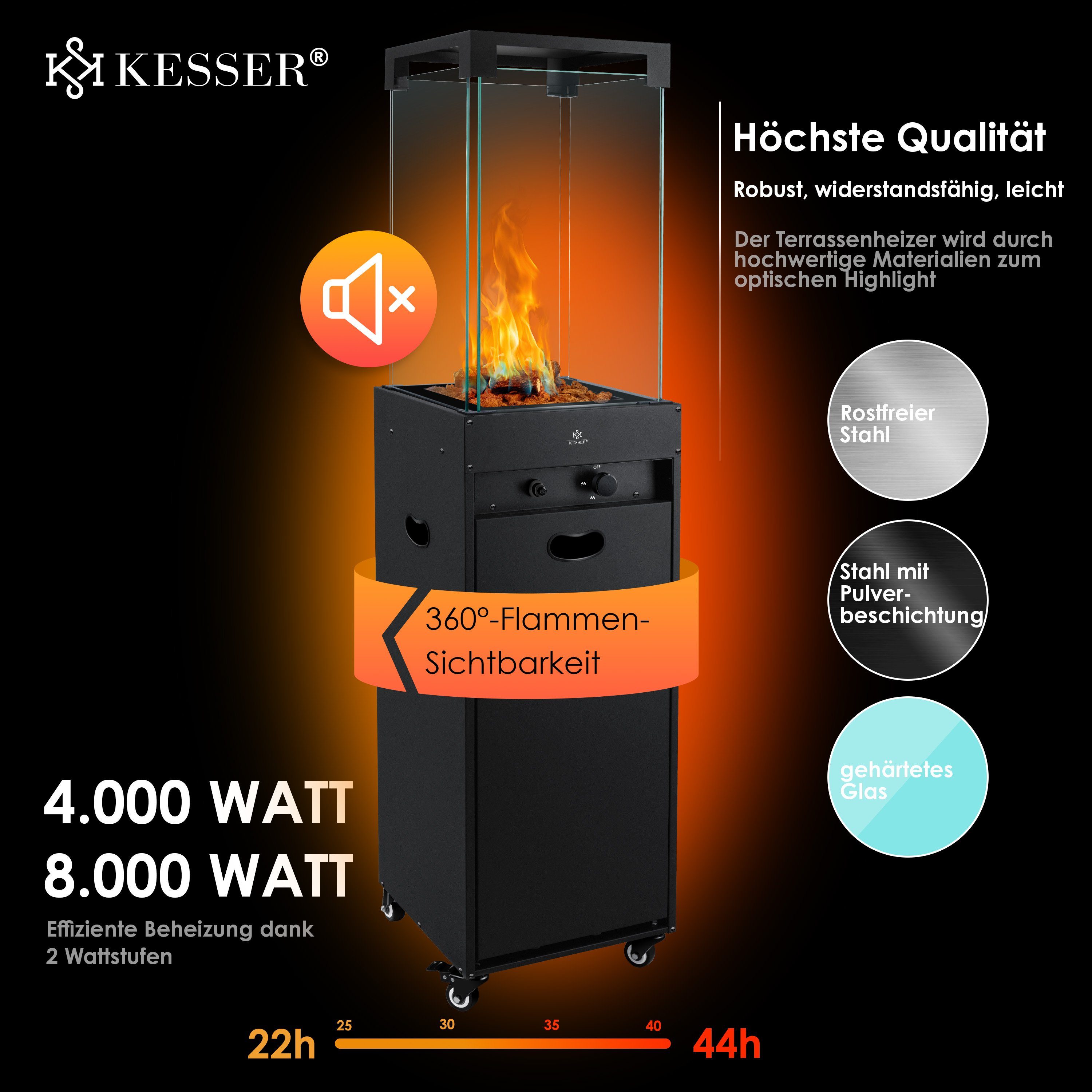 KESSER Heizstrahler, Heizstrahler Gas Terrassenheizstrahler Gasheizung