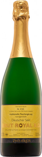 2018 Brut Royal, Méthode champenoise, Weißburgunder Sekt Weiß brut Bio - Weingut Im Zwölberich