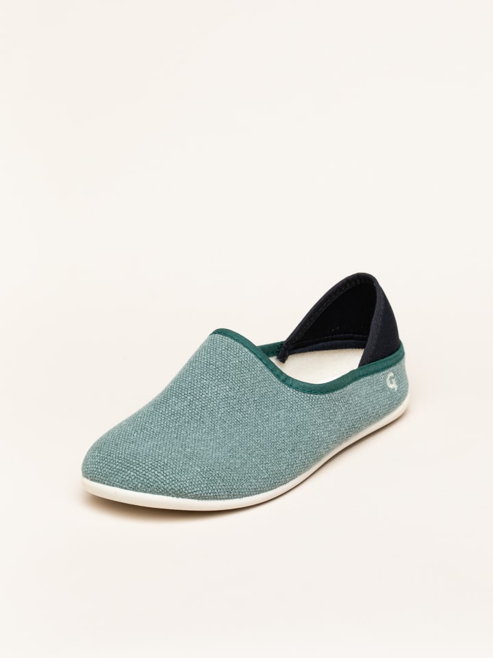 Gottstein Hausschuh Linen Slip-On in grün günstig kaufen