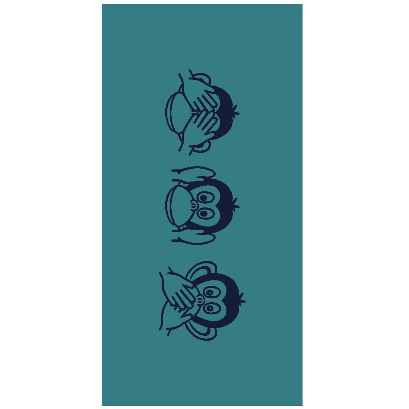 Depotex Strandtuch Monkey Hellblau, Jacquard-Walkfrottee (1-St), Strandlaken, Badetuch, Handtuch