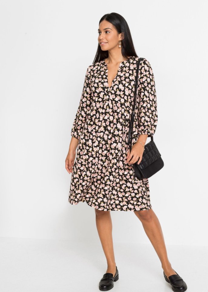 Bedrucktes Tunika-Kleid aus nachhaltiger Viskose
