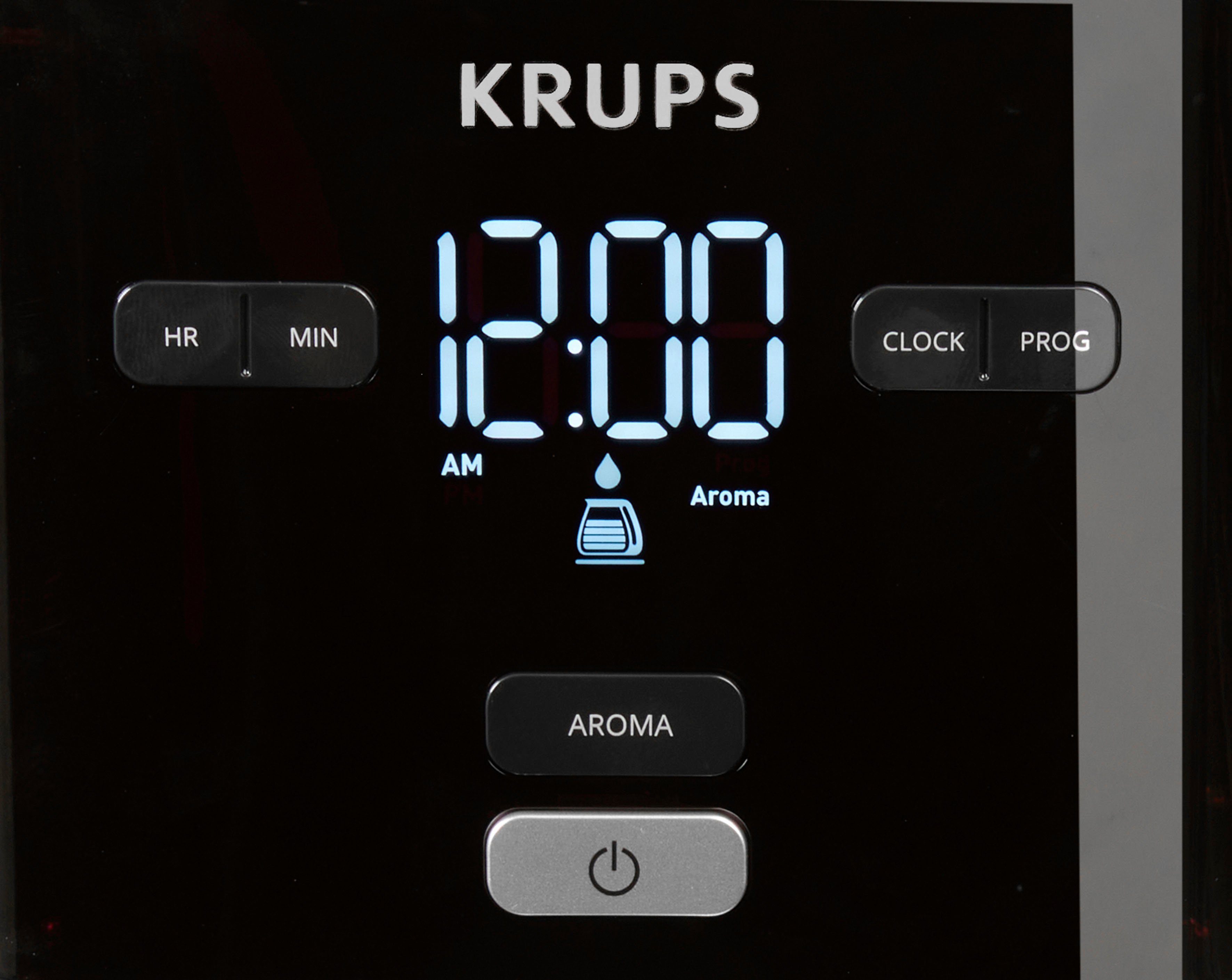 Krups Filterkaffeemaschine KM6008 Smart'n Light, 1,25l Kaffeekanne, 24-Std-Timer, automatische Abschaltung nach 30 Minuten