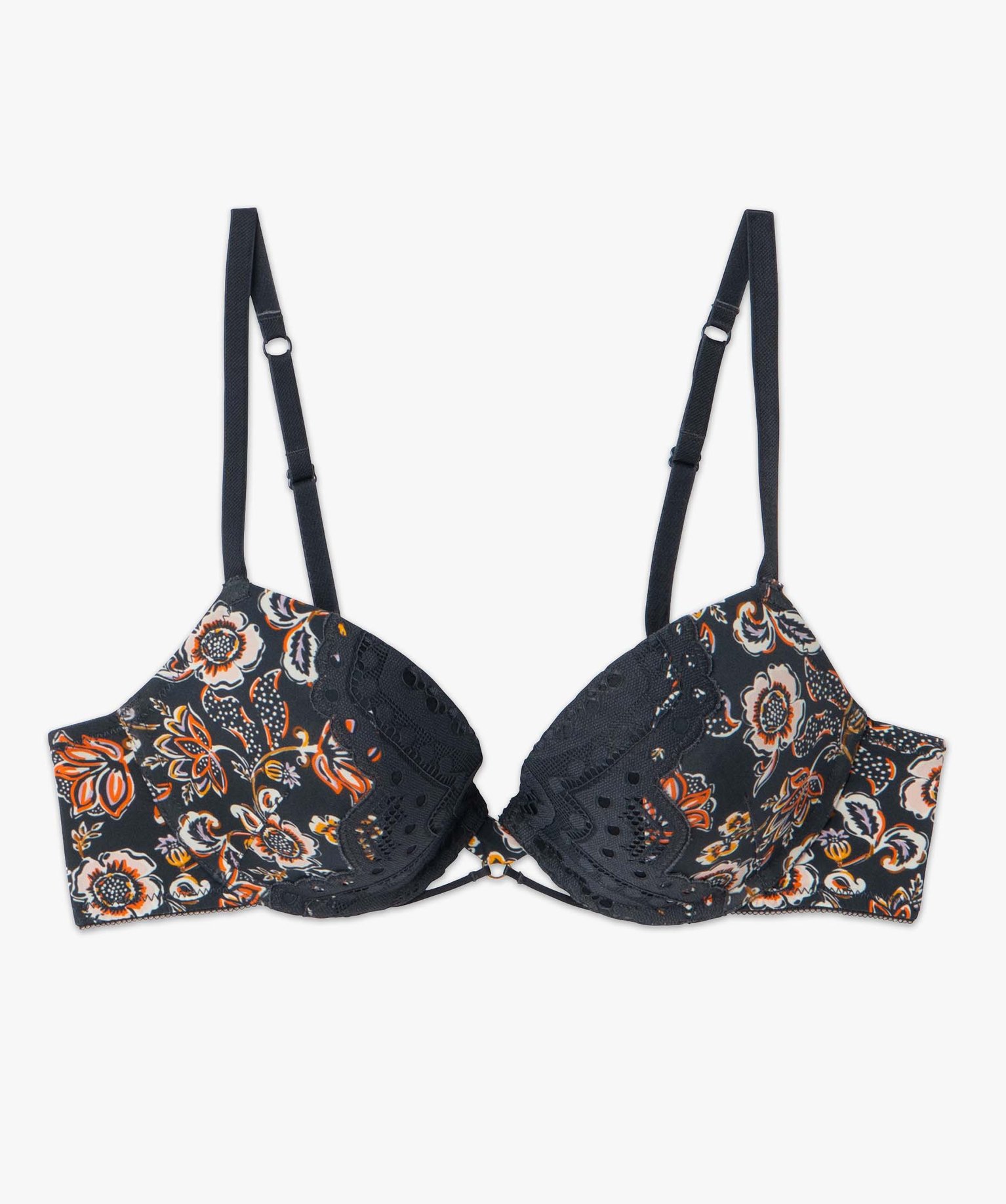 Soutien-gorge push-up à motifs fleuris imprime | GEMO