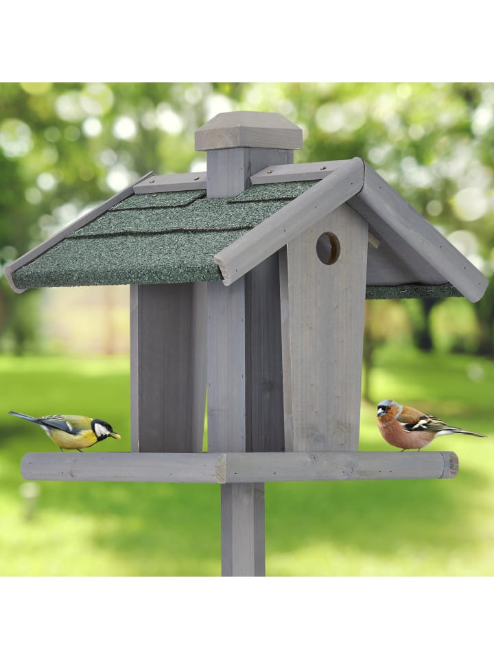 relaxdays Vogelfutterhaus in Grau/ Grün - (B)67 x (H)135 x (T)56 cm günstig kaufen onesize
