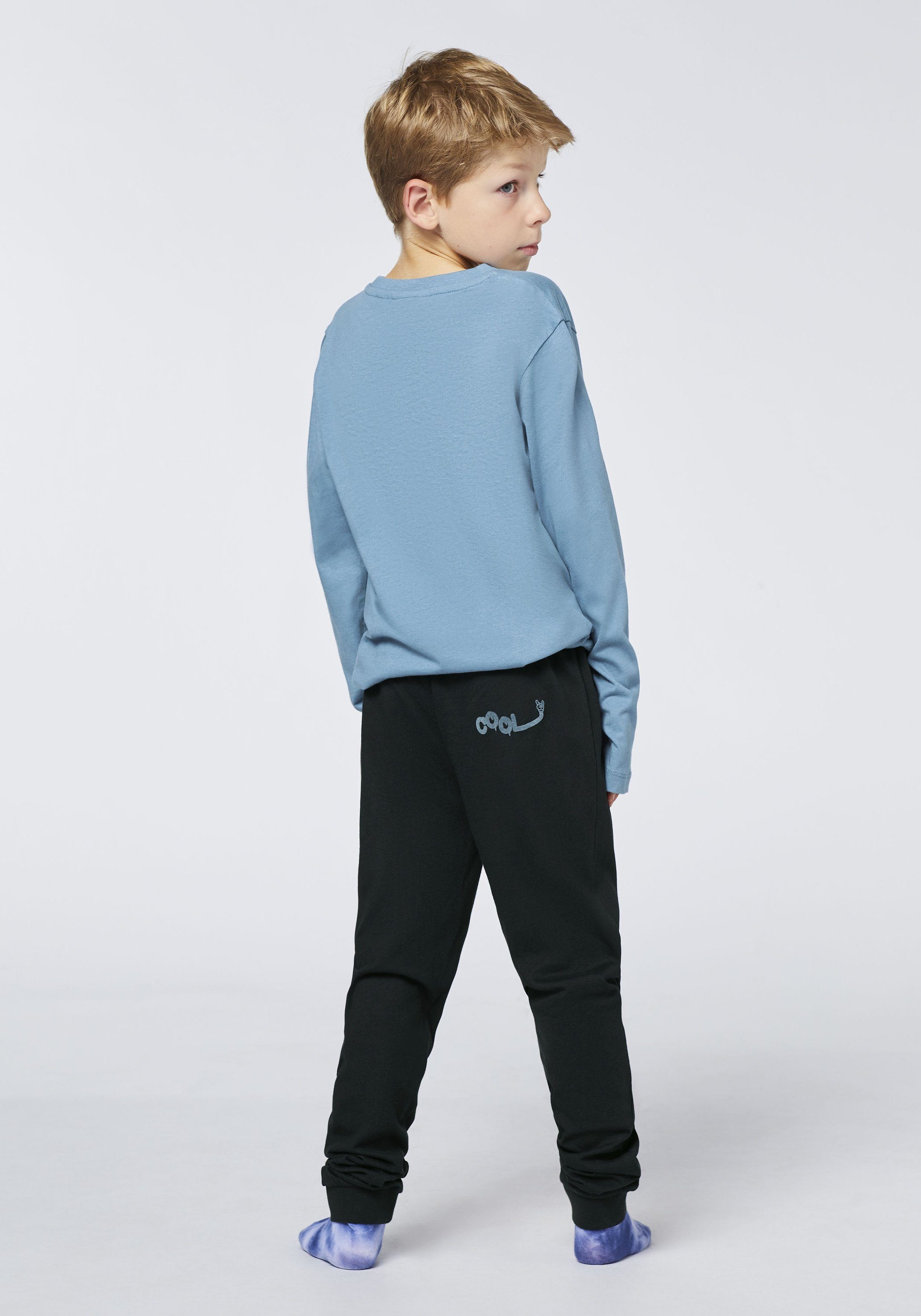 Emoji Pyjama mit bedrucktem Langarmshirt und Hose