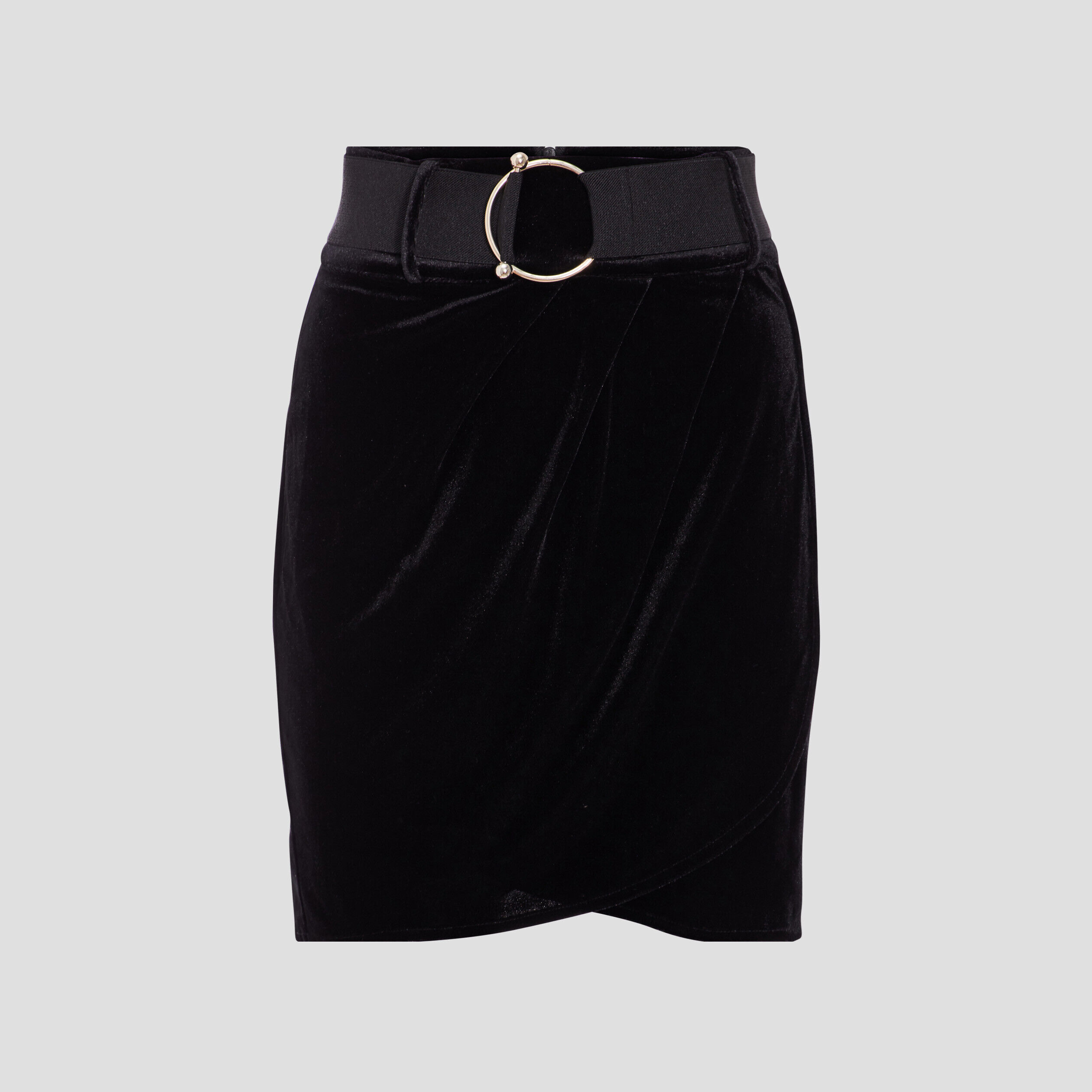 Jupe droite ceinturée noir femme | Cache Cache