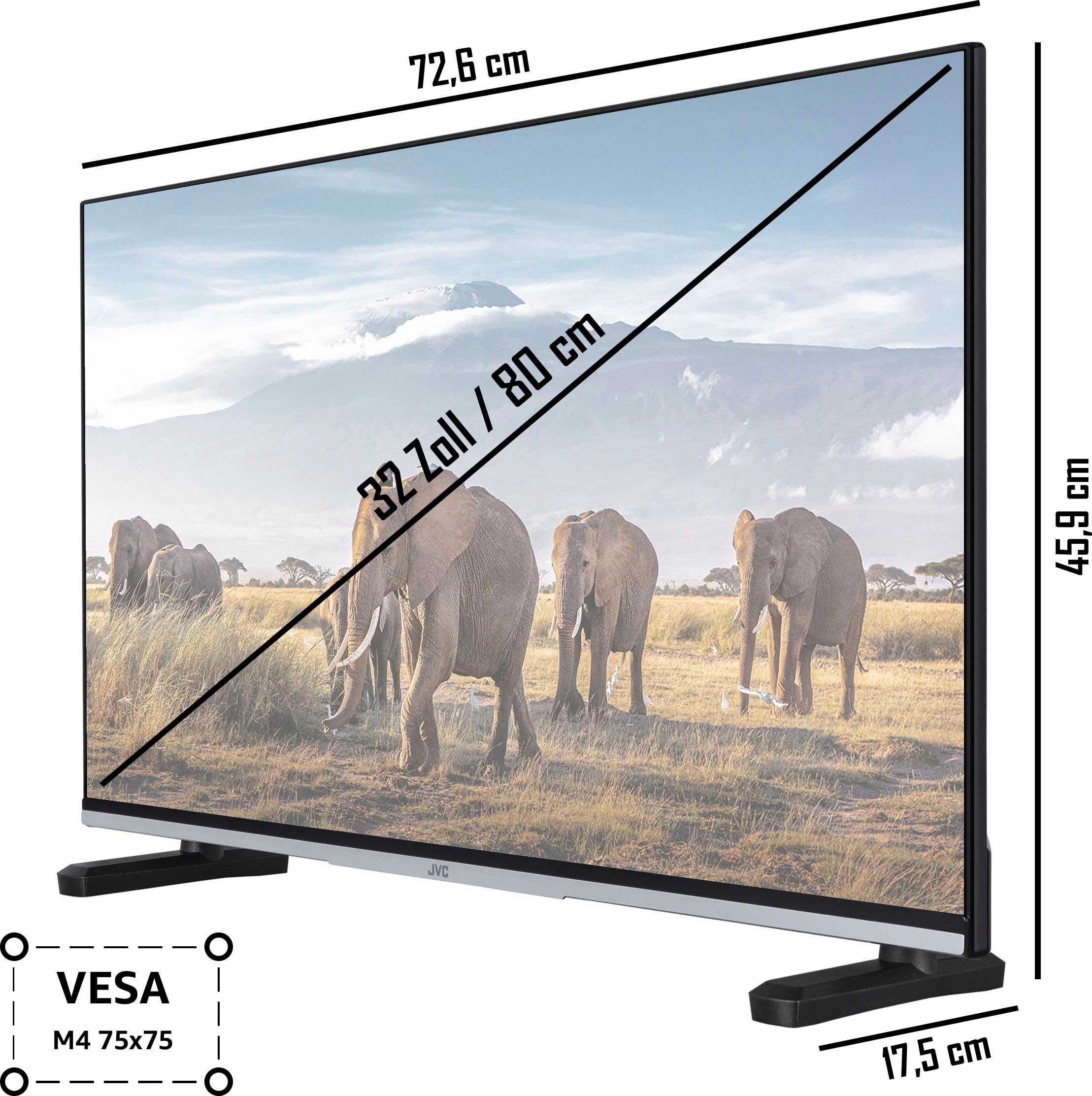 JVC LT-32VHE5156 LCD-LED Fernseher (80 cm/32 Zoll, HD ready, Smart-TV)