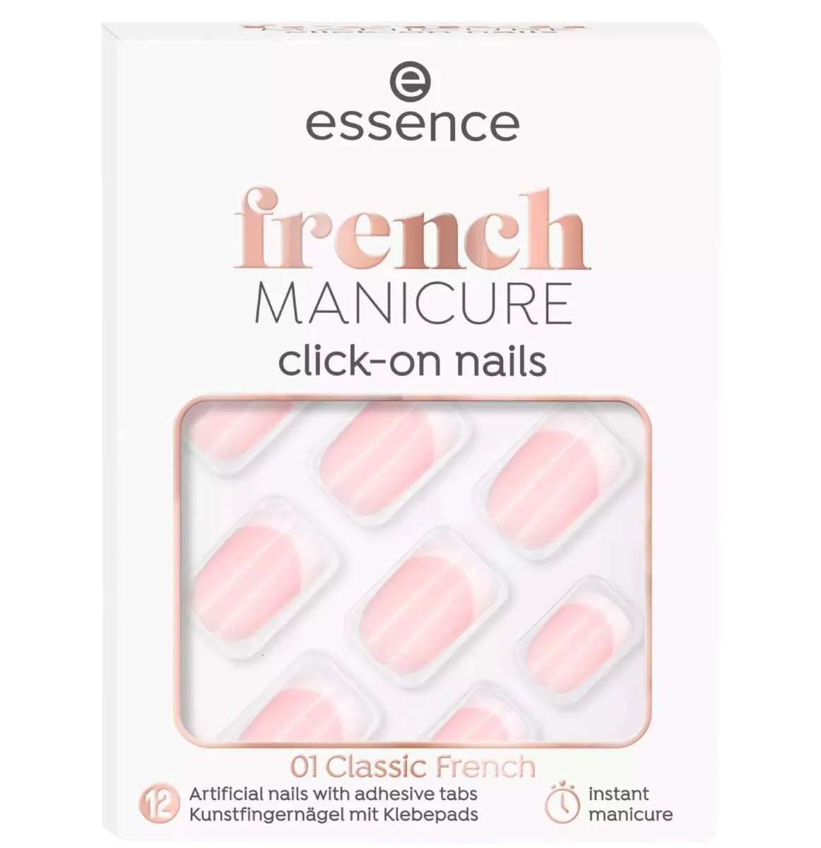 Essence French manicure klik-på negle, 01