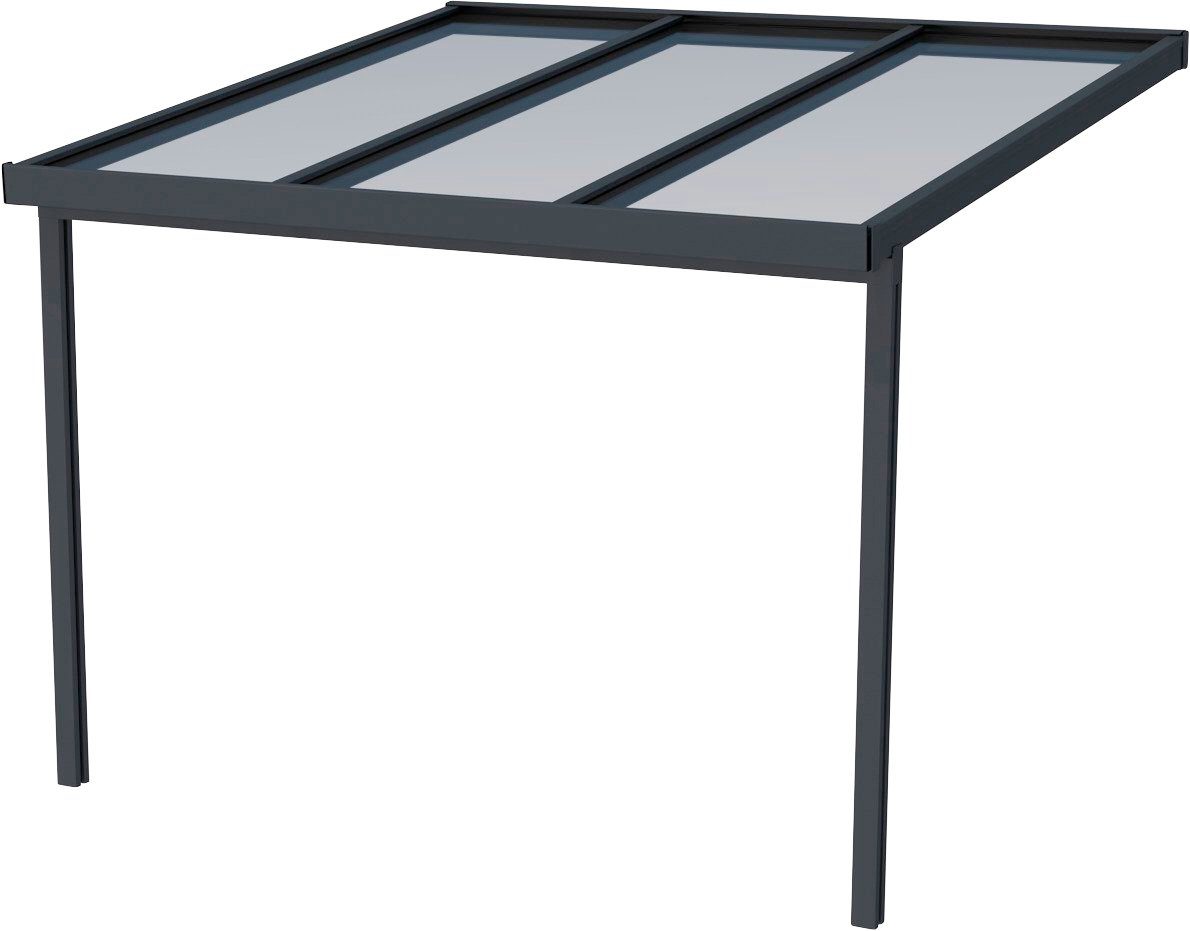 GUTTA Terrassendach Premium, BxT: 309,4x306 cm, Bedachung Doppelstegplatten, BxT: 309x306 cm, Dach Polycarbonat gestreift weiß