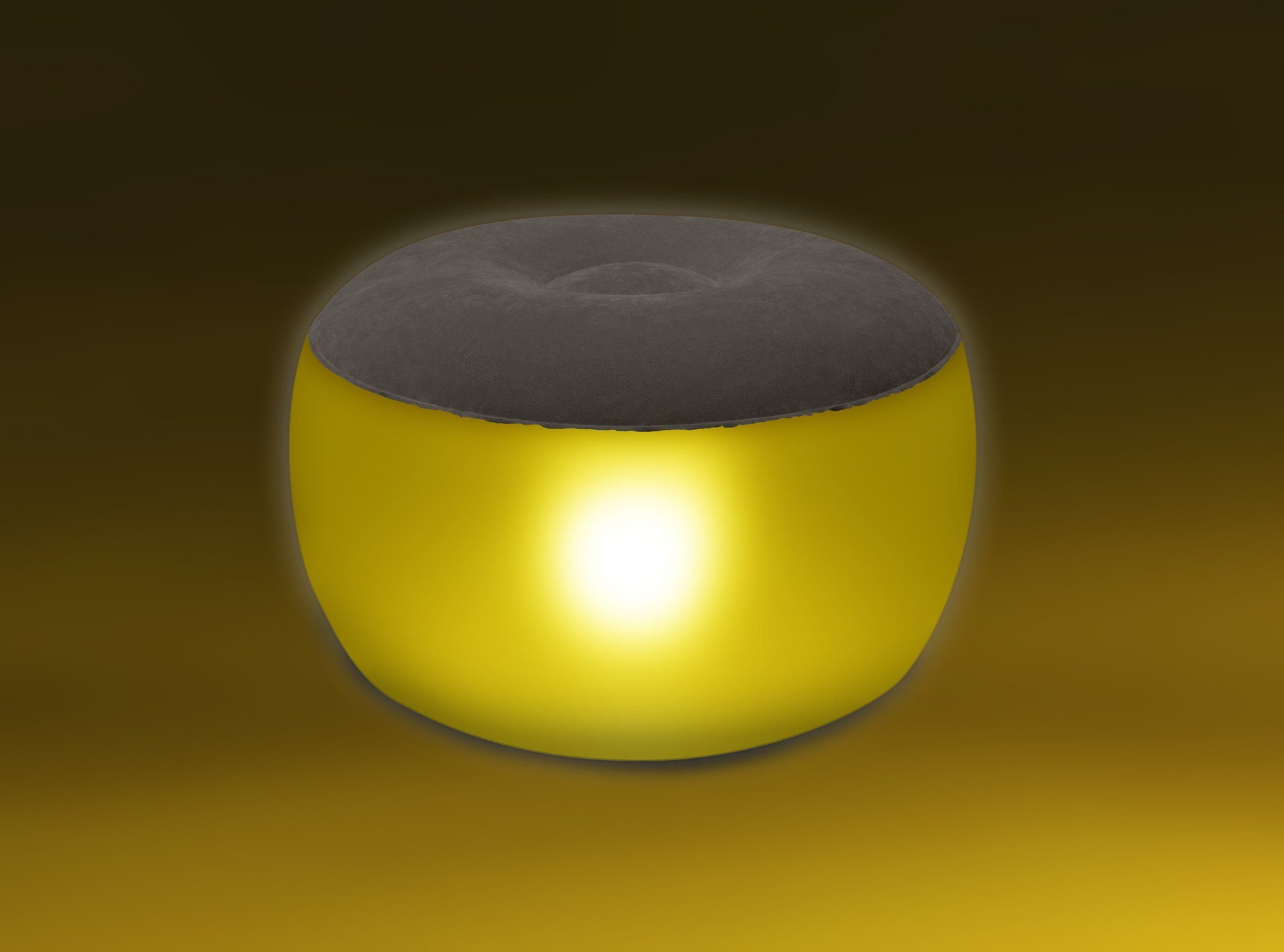 Schwaiger Gartenlounge-Hocker 660180 (Outdoor-Sitzhocker, als Sitzhocker oder Fußablage geeignet), aufblasbar, LED Beleuchtung