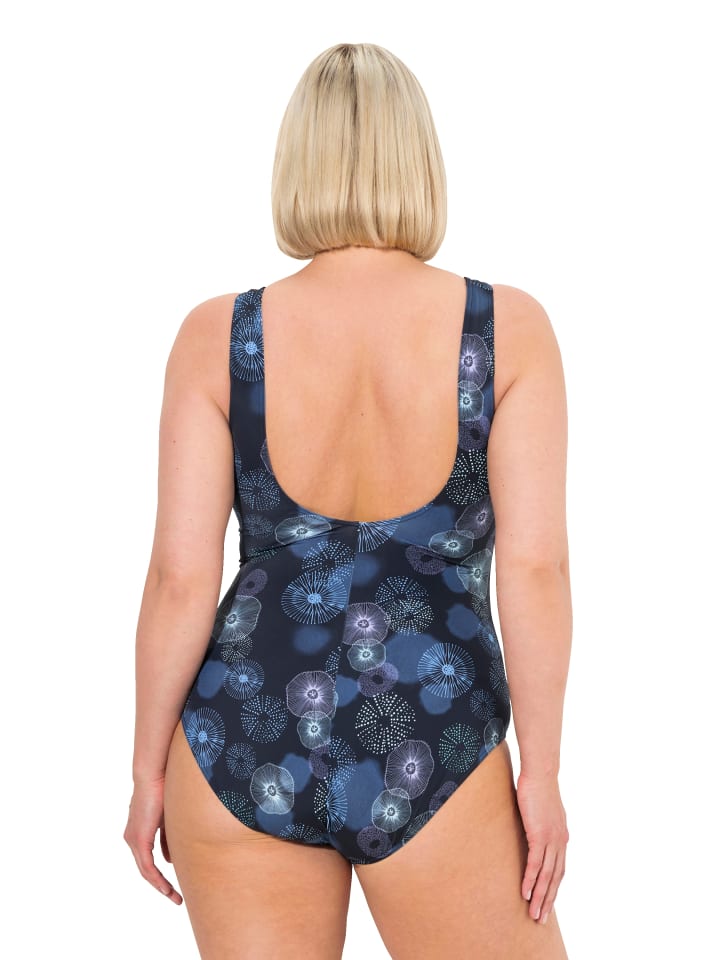 Ulla Popken Badeanzug in marine günstig kaufen 60 - Normalgröße