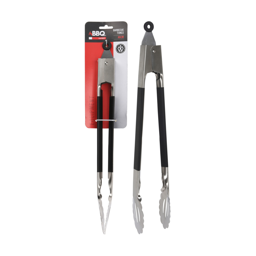 Grillzange BBQ silberfarben/