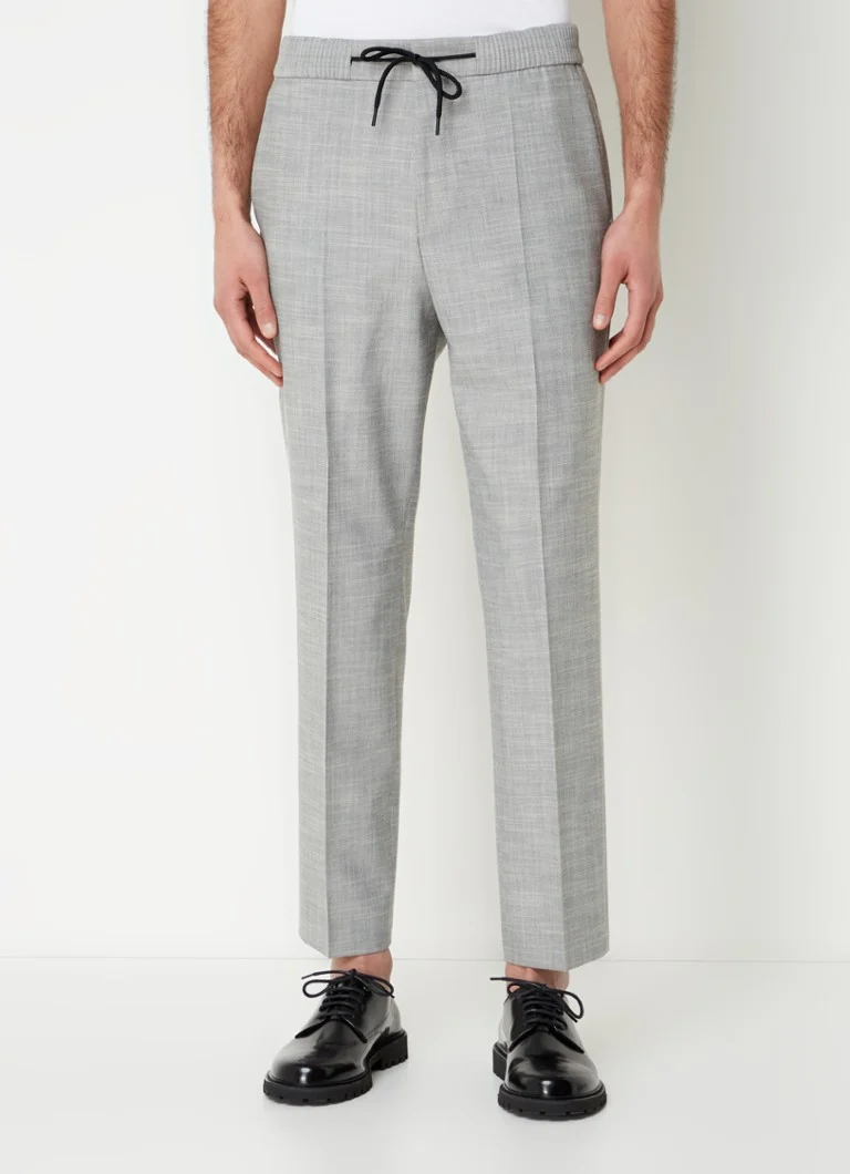 Nohavice slim fit značky HUGO BOSS Howie zo zmesi vlny so sťahovacou šnúrkou