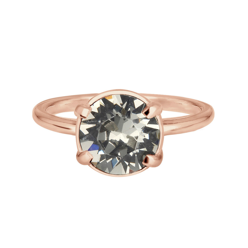 Elli Elli Bague Femmes Solitaire Elégant avec Cristaux Rouge foncé en Argent Sterling  Bague