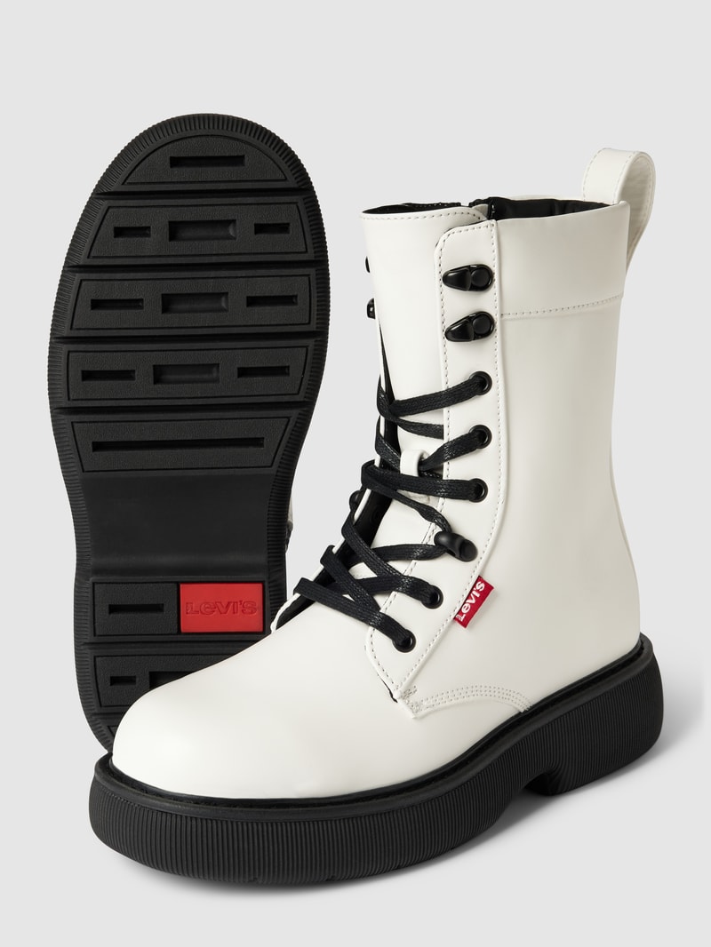 Schnürboots mit Reißverschluss Modell 'JOSS' in weiß